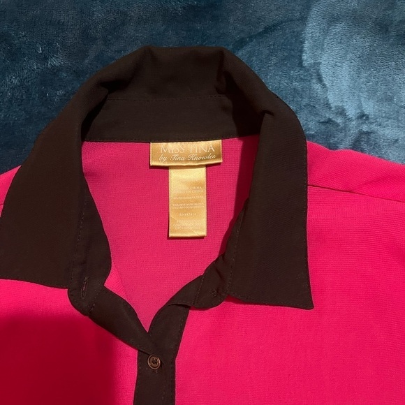 Blouse size large by Miss Tina(Tina Knowles) fushia color! Size L 12-14 - Picture 11 of 11